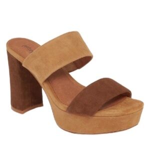 Jeffrey Campbell Two-Tone Suede Platform Mule Heels Size 9